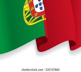 Background with waving Portuguese Flag. Vector illustration