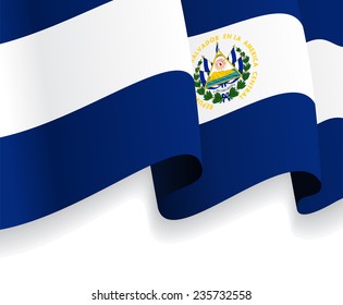 Background with waving Salvador Flag. Vector illustration