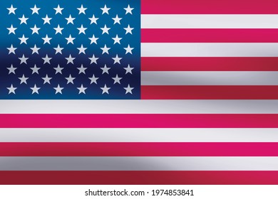 Background waving in the wind American flag. Background for patriotic national design. Vector illustration EPS10.