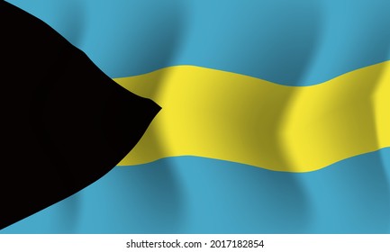 Background waving in the wind Bahamas flag. Background for patriotic national design. Vector illustration