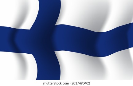 El fondo ondeando en la bandera de Finlandia. Antecedentes del diseño nacional patriótico. Ilustración del vector