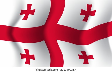 Background waving in the wind Georgia flag. Background for patriotic national design. Vector illustration
