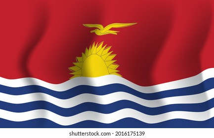 Background waving in the wind Kiribati flag. Background for patriotic national design. Vector illustration