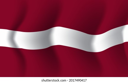 El fondo ondeando en la bandera de Letonia. Antecedentes del diseño nacional patriótico. Ilustración del vector