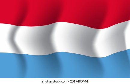El fondo ondea la bandera luxemburguesa. Antecedentes del diseño nacional patriótico. Ilustración del vector