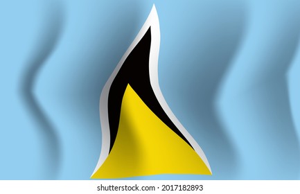 Background waving in the wind Saint Lucia flag. Background for patriotic national design. Vector illustration