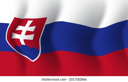 Background waving in the wind Slovakia flag. Background for patriotic national design. Vector illustration