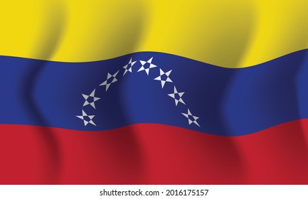 Background waving in the wind Venezuela flag. Background for patriotic national design. Vector illustration