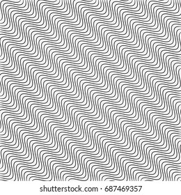 Background with Wavy Black Lines. Abstract Background with Lines. Modern Decoration for Websites, Packaging, Posters, Banners, Furniture Design and Interior. Vector Square Pattern. Geometric Wave.
