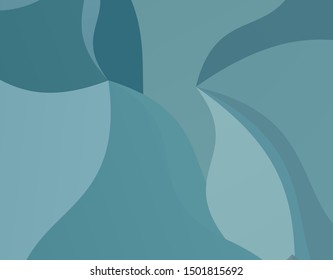 Background with wavy figures in different shades of green. Beautiful pattern, backdrop. Vector illustration.