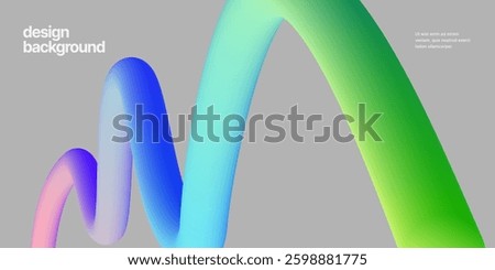 Background with wavy gradient shapes. Color squiggles gradient lines design for flyer, poster, cover or banner. Vector illustrations.