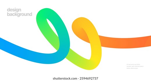 Background with wavy gradient shapes. Colorful squiggles gradient lines design for flyer, poster, cover or banner. Vector illustrations.