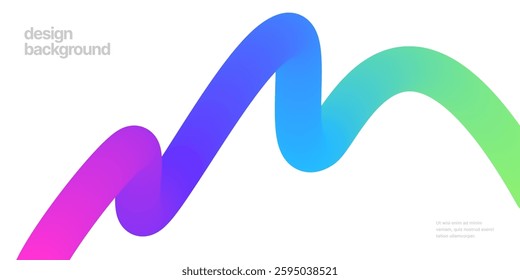Background with wavy gradient shapes. Colorful squiggles gradient lines design for flyer, poster, cover or banner. Vector illustrations.