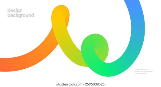 Background with wavy gradient shapes. Colorful squiggles gradient lines design for flyer, poster, cover or banner. Vector illustrations.