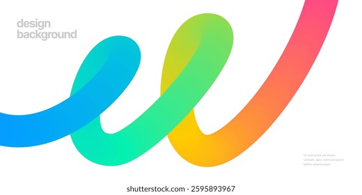 Background with wavy gradient shapes. Colorful squiggles gradient lines design for flyer, poster, cover or banner. Vector illustrations.