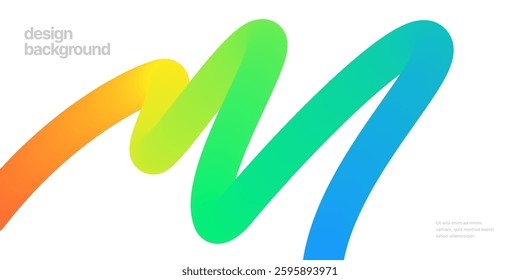Background with wavy gradient shapes. Colorful squiggles gradient lines design for flyer, poster, cover or banner. Vector illustrations.