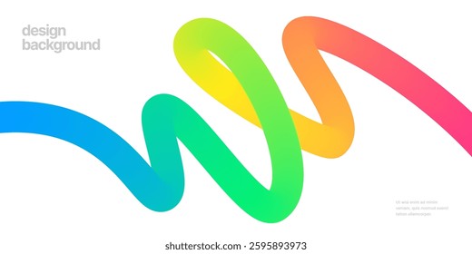 Background with wavy gradient shapes. Colorful squiggles gradient lines design for flyer, poster, cover or banner. Vector illustrations.