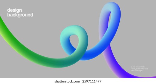 Background with wavy gradient shapes. Colorful squiggles gradient lines. Design for flyer, poster, cover or banner. Vector illustrations.