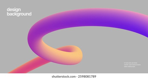 Background with wavy gradient shapes. Colorful squiggles gradient lines design for poster, flyer, cover or banner. Vector illustrations.