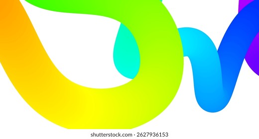 Background with wavy gradient shapes. Colorful squiggles gradient lines design for flyer, poster and cover