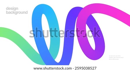 Background with wavy gradient shapes. Colorful squiggles gradient lines design for flyer, poster, cover or banner. Vector illustrations.