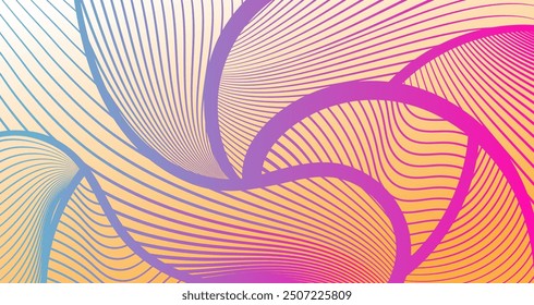 Background wavy Line with abstract lines stripe doodle waves sample with gradient. A completely new design for your business and wallpaper or cover design