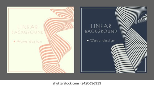 Background of wavy lines. Abstract design. Interior template, banners, posters, flyers. The idea of packaging goods, prints and creativity