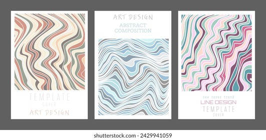 Background of wavy lines. Abstract template for the cover, interior, banners, posters, flyers. The idea of product packaging, print and design creativity