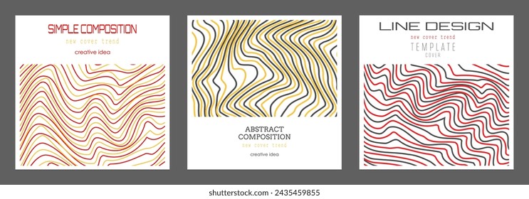 Background of wavy lines. Abstract template for the cover, interior, banners, posters, flyers. The idea of product packaging, print and design creativity