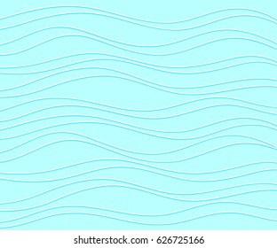 Background of wavy lines.Vector illustration.Flat.  Blue.
