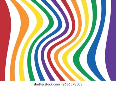 Background of wavy vertical bars in the color of the LGBTQ+ flag