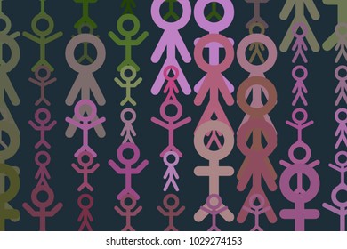 Background for web page, graphic design, catalog or texture, hand drawn sign of people or human. Cartoon style vector.