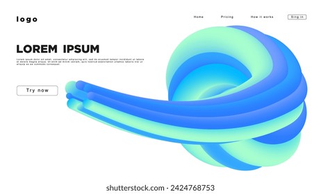 Fondo para el diseño de sitios web con un elemento 3d abstracto.