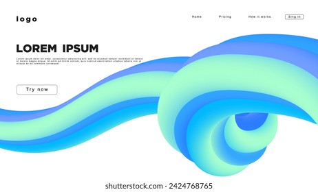 Background for website design with an abstract liquid 3d element.