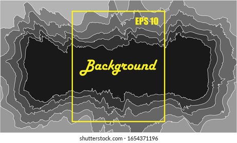Background for website, invitation, greeting card or flyer. Vector abstract illustration.
Gray tones. Yellow frame and text.