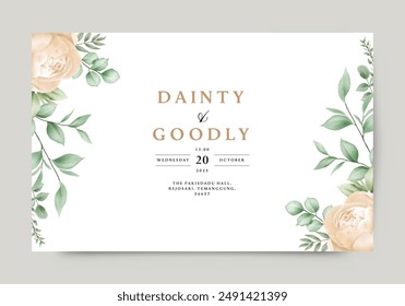 Tarjeta de invitación de Boda de fondo con acuarela floral