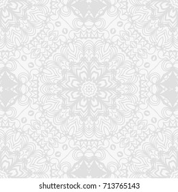 background for wedding invitation card with henna mehndi floral elements. vector illustration. white monochrome color