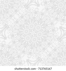 background for wedding invitation card with henna mehndi floral elements. vector illustration. white monochrome color
