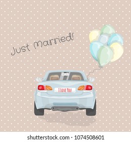 Background for weddings with a car and balloons