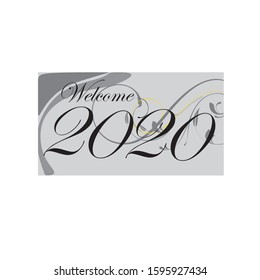 
background welcome 2020 florals vector design 