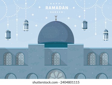 background to welcome the holy month of Ramadan with pictures of beautiful mosques