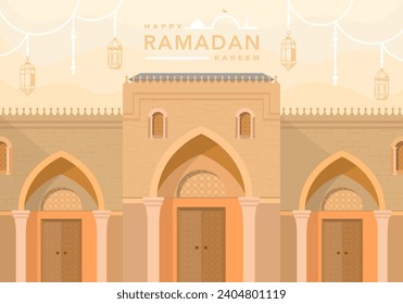 background to welcome the holy month of Ramadan with pictures of beautiful mosques