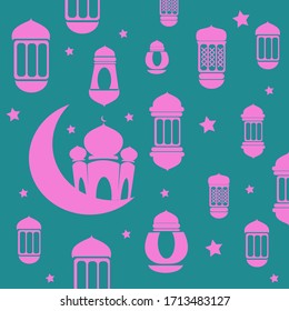 The background welcomes the holy month of Ramadan