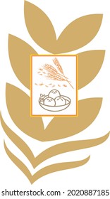 background with wheat, wheat grain, Pamper the wheat, Vector hand drawn illustration