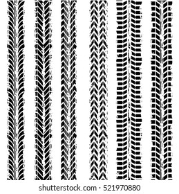 background of wheel prints in black and white colors. vector illustration