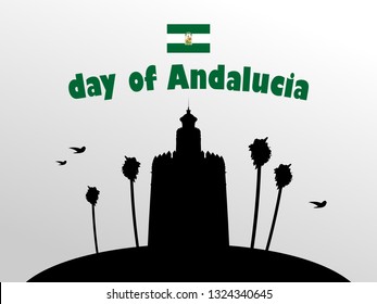 background which illustrates the landmark of andalucia for celebrates the day of andalucia