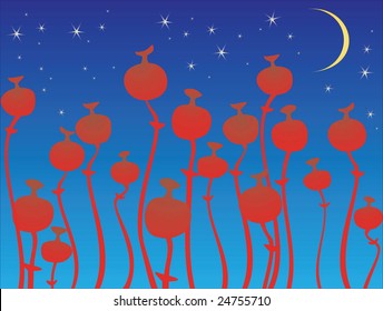 Background with whimsical flower