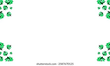 Background white with abstract green frame. Vector can be used for banners, posters, power points, templates, slides, etc.