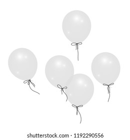Background with white balloons, multicolored balloons.