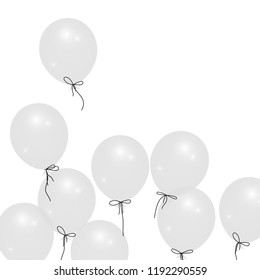 Background with white balloons, multicolored balloons.